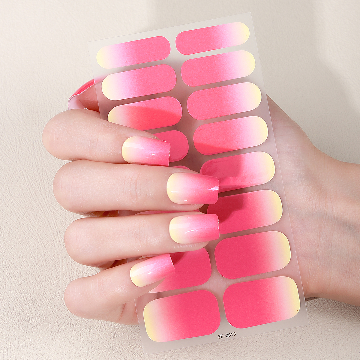 Full Cover Adhesive - 16Tips Full Cover Gradient Nail Stickers