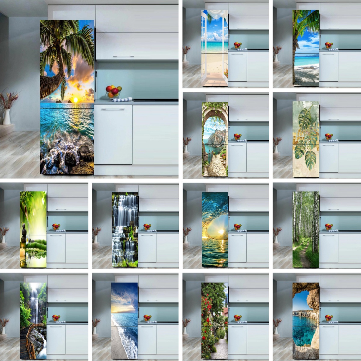 Seaside Beach Fridge Sticker D – Full Cover Adhesive Bewertung und Preis