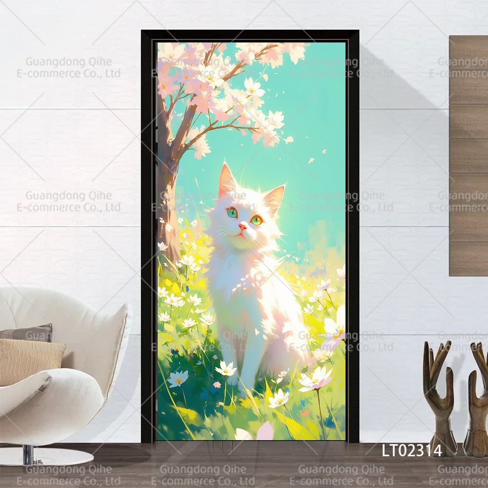 Tulip Cat Cherry Blossom Scene – Full Cover Adhesive Bewertung und Preis